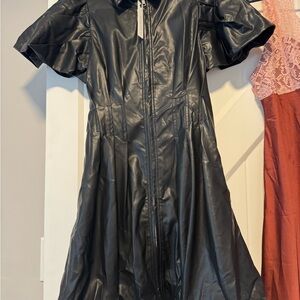 Black Faux Leather Dress
